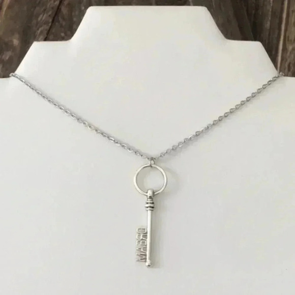 DREAM Key Handmade Stainless Steel Necklace NWT - Picture 1 of 4